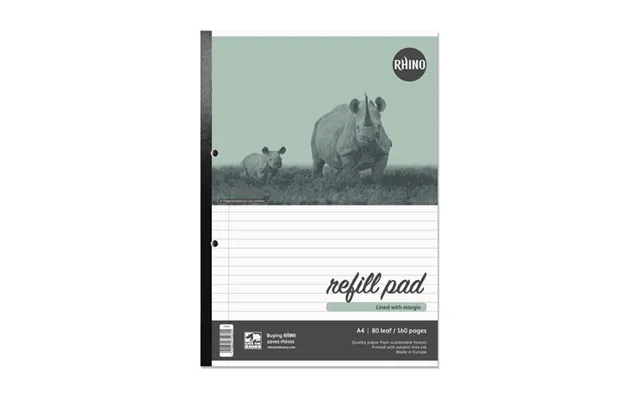 Rhino A4 Refill Pad 160 Pages Ruled With Margin F8m Pack 10 - V4fm-0