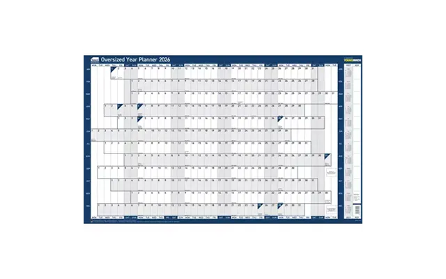 Sasco 2026 Original Year Wall Planner Oversize 1100w X 610mmh With Wet Wipe Pen & Sticker Pack Unmounted - 2410263