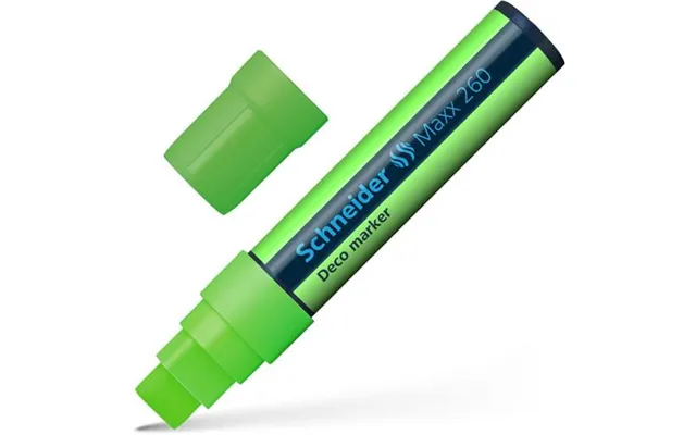 Schneider Maxx 260 Chalk Marker Odourless Liquid Chalk Chisel Tip 5mm-15mm Line Width Green Pack 5 - 126011