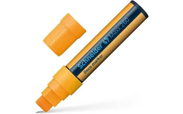 Schneider Maxx 260 Chalk Marker Odourless Liquid Chalk Chisel Tip 5mm-15mm Line Width Orange Pack 5 - 126006