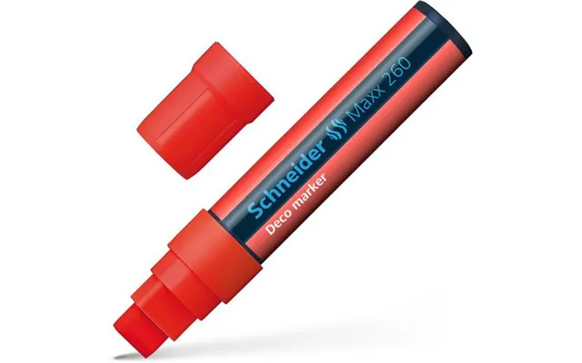 Schneider Maxx 260 Chalk Marker Odourless Liquid Chalk Chisel Tip 5mm-15mm Line Width Red Pack 5 - 126002