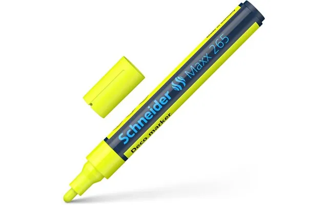 Schneider Maxx 265 Chalk Marker Odourless Liquid Chalk Bullet Tip 2mm-3mm Line Width Yellow Pack 10 - 126505