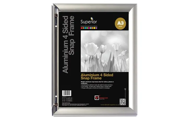 Seco A3 Brushed Aluminium Snap Frame Silver - Am8-a3