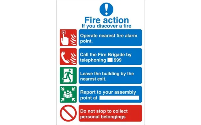 Seco Mandatory Safety Sign Fire Action Semi Rigid Plastic 150 X 200mm - M311srp150x200