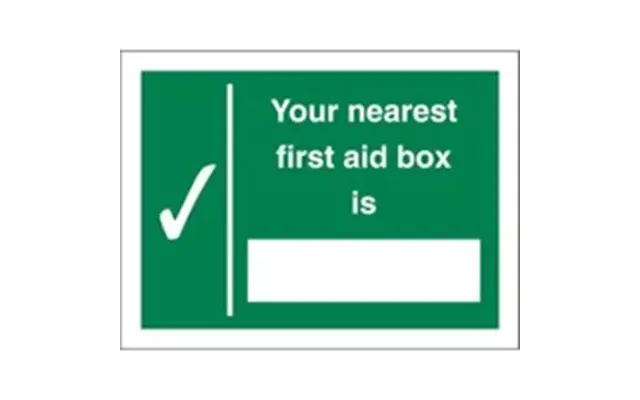 Seco Nearest First Aid Box Self Adhesive Vinyl Sign 200x150mm - Sp075sav-200x150