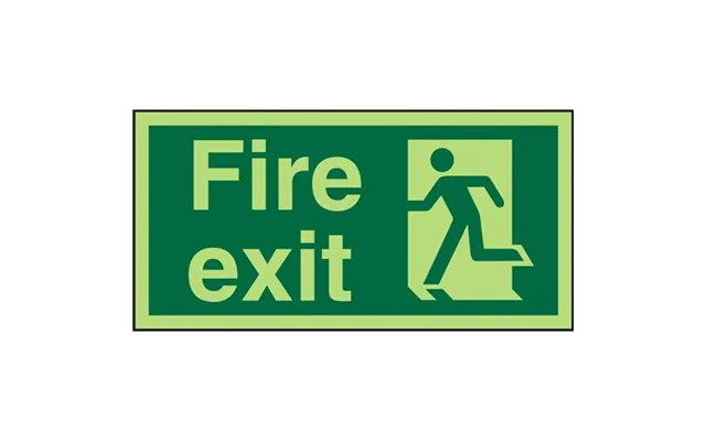 Seco Photoluminescent Safe Procedure Safety Sign Fire Exit Man Running Left Glow In The Dark 200 X 100mm - Sp319plv200x1