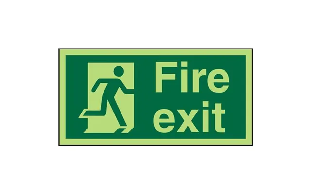 Seco Photoluminescent Safe Procedure Safety Sign Fire Exit Man Running Right Glow In The Dark 200 X 100mm - Sp318plv200x