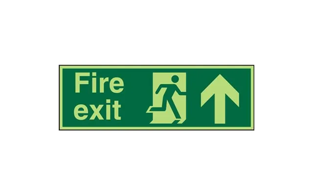 Seco Photoluminescent Safe Prodecure Safety Sign Fire Exit Man Running Right And Arrow Pointing Up Glow In The Dark 450 