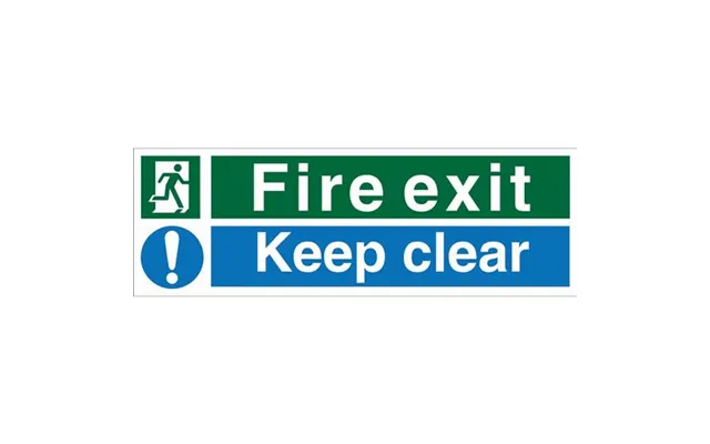 Seco Safe Procedure Safety Sign Fire Exit Keep Clear Semi Rigid Plastic 450 X 150mm - Sp126srp450x150