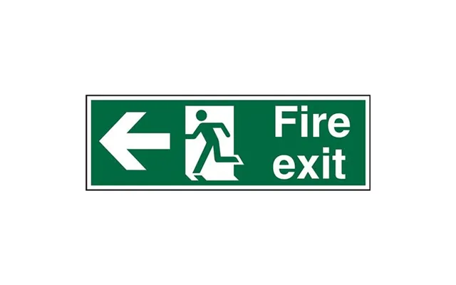 Seco Safe Procedure Safety Sign Fire Exit Man Running And Arrow Pointing Left Self Adhesive Vinyl 450 X 150mm - Sp120sav
