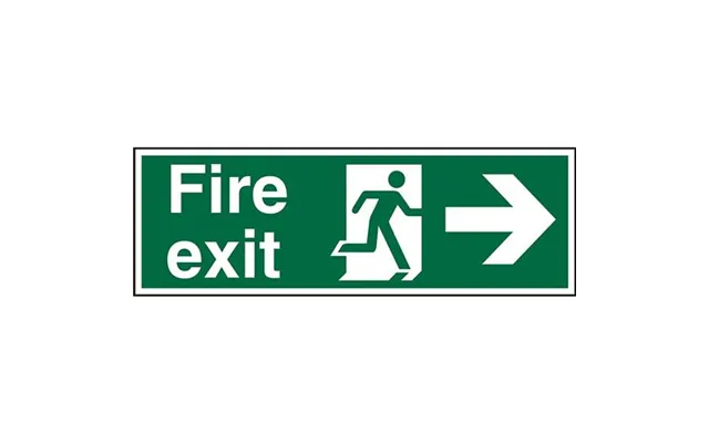 Seco Safe Procedure Safety Sign Fire Exit Man Running And Arrow Pointing Right Self Adhesive Vinyl 450 X 150mm - Sp121sa