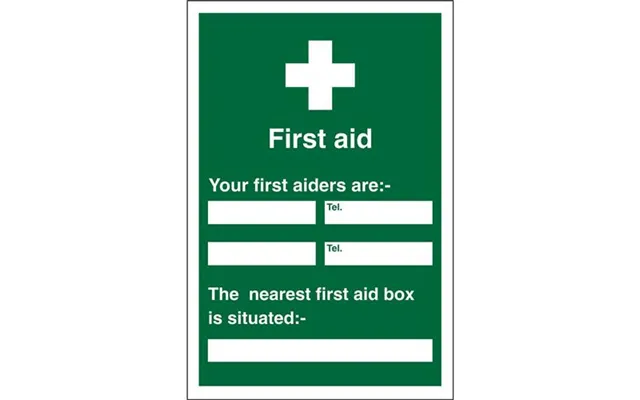 Seco Safe Procedure Safety Sign First Aiders Self Adhesive Vinyl 200 X 300mm - Ks008sav200x300