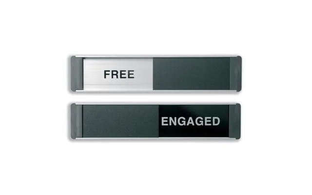 Seco Sliding Sign Free Engaged Door Sign Brushed Aluminium Composite 255 X 52mm - Of135