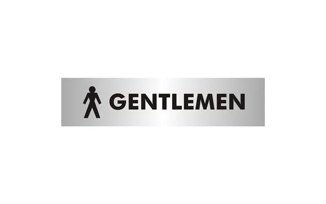 Seco Sliding Sign Gentlemen Reversed Printed Acrylic Door Sign Brushed Aluminium Composite 190 X 45mm - Bac112