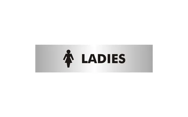 Seco Sliding Sign Ladies Reversed Printed Acrylic Door Sign Brushed Aluminium Composite 190 X 45mm - Bac113