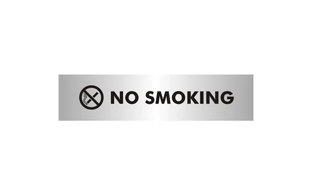 Seco Sliding Sign No Smoking Reversed Printed Acrylic Door Sign Brushed Aluminium Composite 190 X 45mm - Bac114
