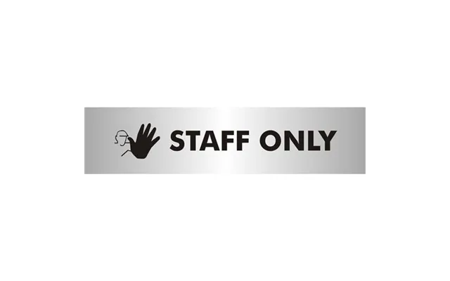 Seco Sliding Sign Staff Only Reversed Printed Acrylic Door Sign Brushed Aluminium Composite 190 X 45mm - Bac110