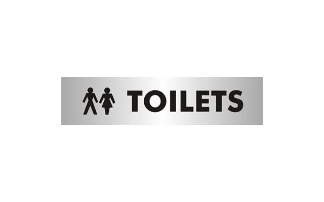 Seco Sliding Sign Toilets Reversed Printed Acrylic Door Sign Brushed Aluminium Composite 190 X 45mm - Bac111