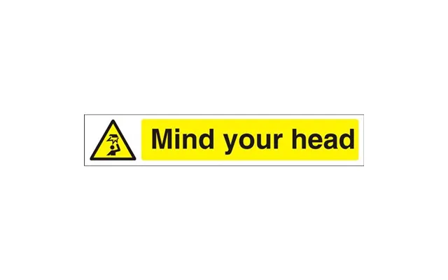 Seco Warning Safety Sign Mind Your Head Semi Rigid Plastic 300 X 50mm - W0186srp300x50