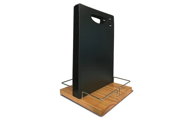 Securit Table Caddy Freestanding Metal Wood Black Silver