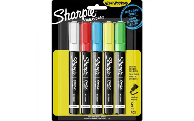 Sharpie 2157733 Chalk Marker Bullet Blue Green Red White Yellow 5 Pc S