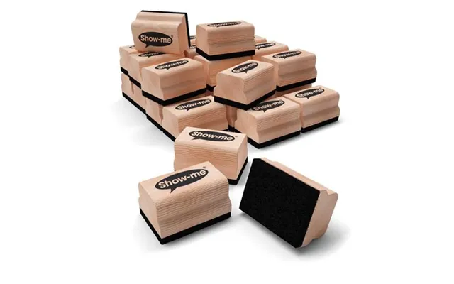 Show-me Mini Wooden Whiteboard Erasers Pack 30 - Wme30