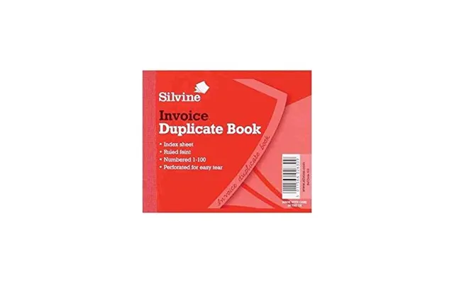 Silvine 102x127mm Duplicate Invoice Book Carbon Ruled 1-100 Taped Cloth Binding 100 Sets Pack 12 - 616