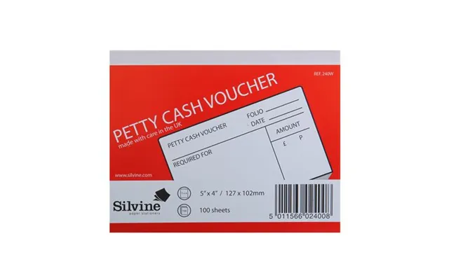 Silvine Petty Cash Voucher Pad 127x101mm 100 Pages White Pack 24 - 240w