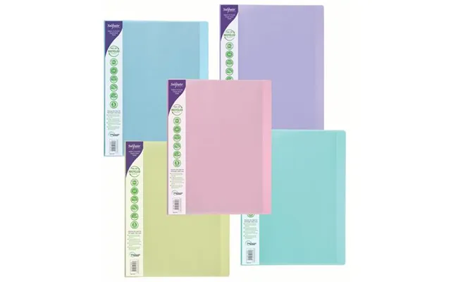 Snopake Reborn A4 24 Pocket Display Book Pastel Pack 5 15920
