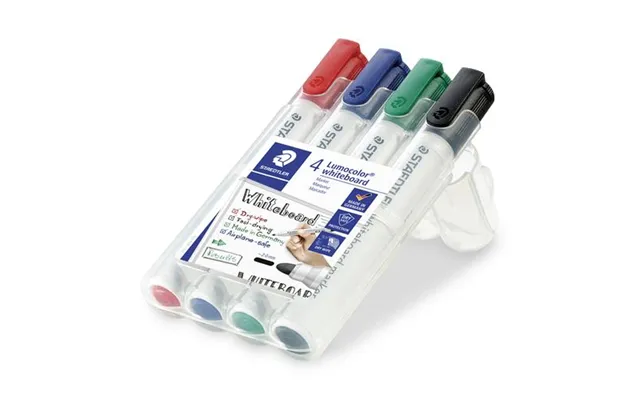 Staedtler Lumocolor Marker 4 Pc S Bullet Tip Black Blue Green Red