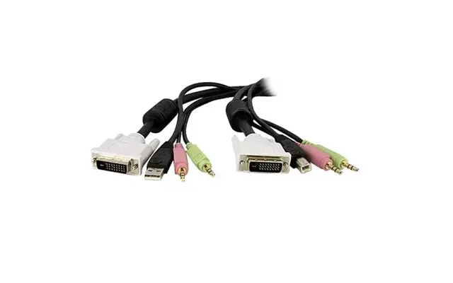 Startech.com 15ft 4-in-1 Usb Dual Link Dvi-d Kvm Switch Cable W Audio & Microphone