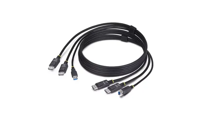 Startech.com 6ft 1.8m Dual-displayport And Usb 5gbps Kvm Cable 4k 60hz Universally Compatible Dp 1