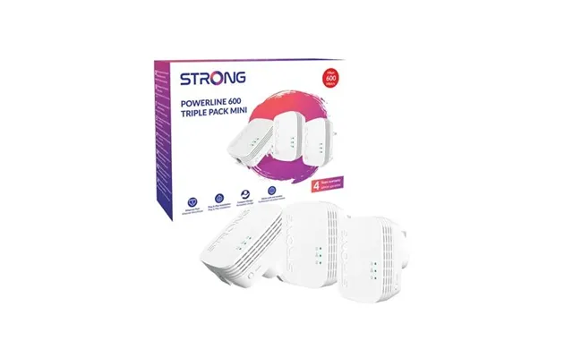 Strong Powerl600triminiuk Av600 Mini Powerline Kit Triple Pack 3 Pack