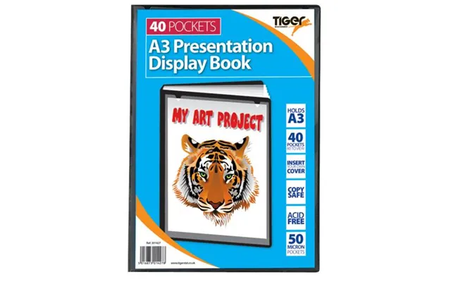 Tiger A3 Presentation Display Book 40 Pocket Black - 301427