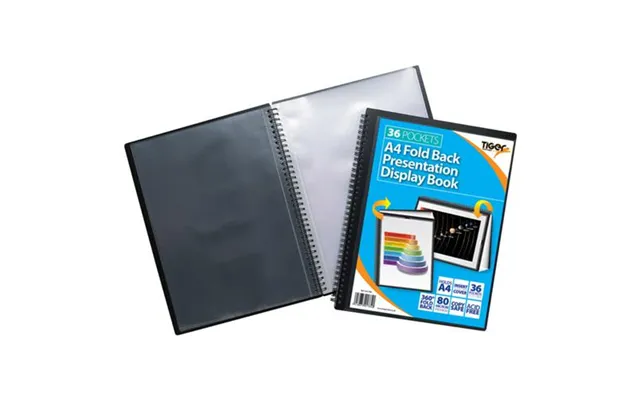 Tiger A4 Fold Back Display Book 36 Pocket Black - 301784
