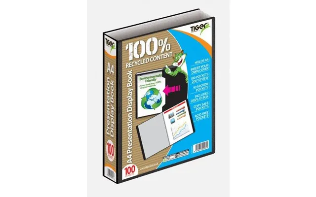 Tiger A4 Presentation Display Book 100 Pocket Black - 302431