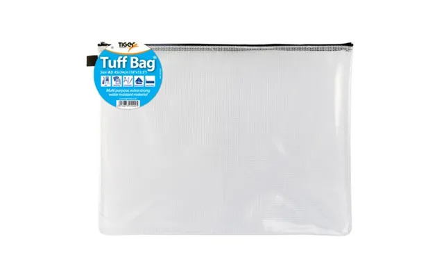 Tiger Tuff Bag Polypropylene A3 500 Micron Clear With Assorted Colour Zips - 301022