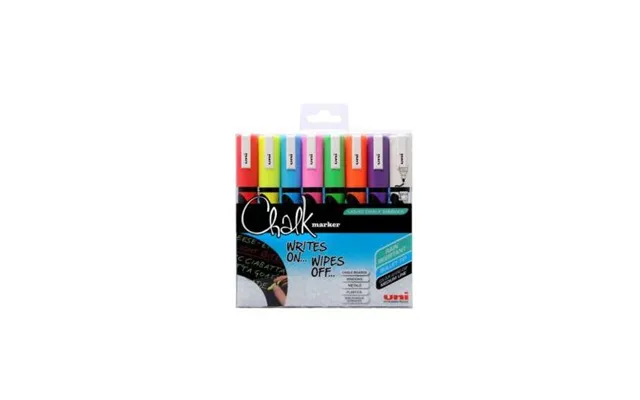 Uni-ball Chalkglass Chalk Chalk Marker Blue Green Orange Pink Red Violet White Yellow 8 Pc S