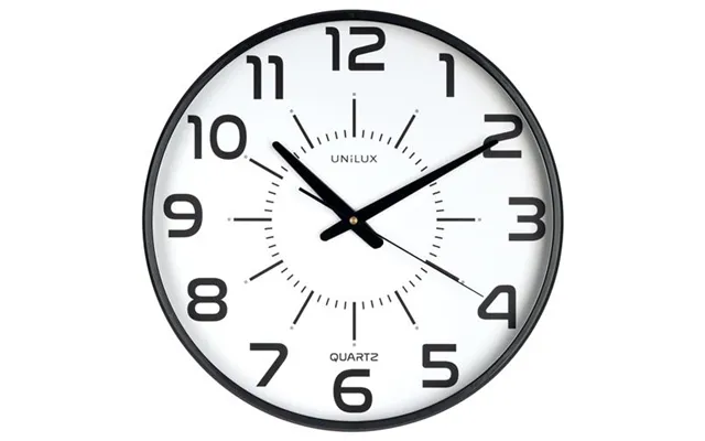 Unilux 400094487 Wall Table Clock Quartz Clock Round Black Transparent