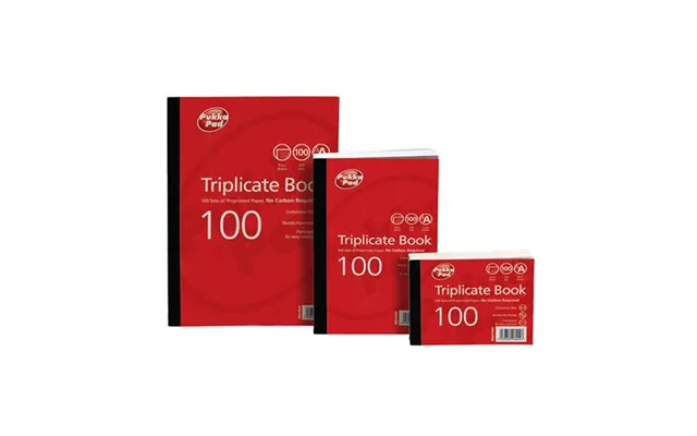 Valuex 105x130mm Triplicate Book Carbonless Ruled 1-100 Taped Cloth Binding 100 Sets Pack 5 - 6904-frm