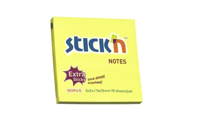 Valuex Extra Sticky Notes 76x76mm 90 Sheets Neon Yellow Pack 12 21670
