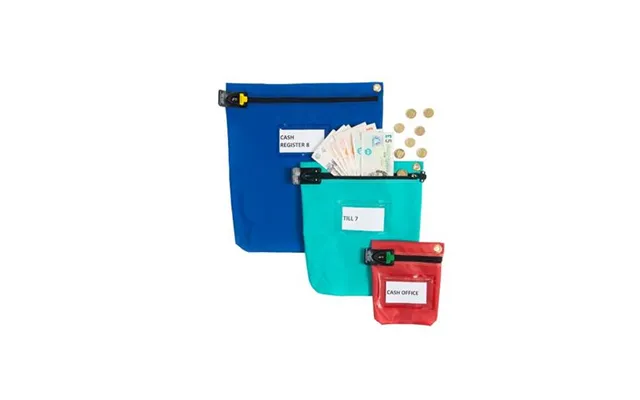 Versapak Reusable Secure Cash Bag With Button Seal Locking Mechanism Medium 267x267x50mm Opening Size 190mm Blue - Ccb1-
