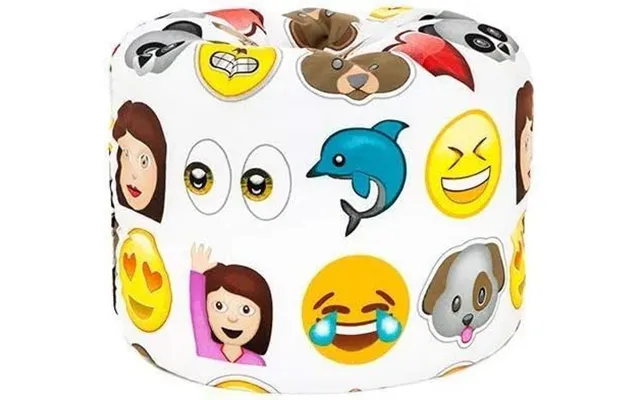 Bean Bag Chair Kids Bean Bags Printed Round Kiddies Beanbag With Carry Handle - Emoji