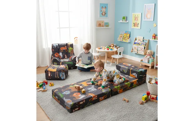 Child's Z Bed And Bean Bag Chair With Footstool - Africa product image