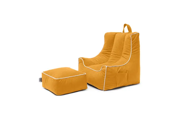 Kids Bean Bag Armchair With Footstool Indoor Beanbag Chair Gaming Kids Pouffes - Verona Honey