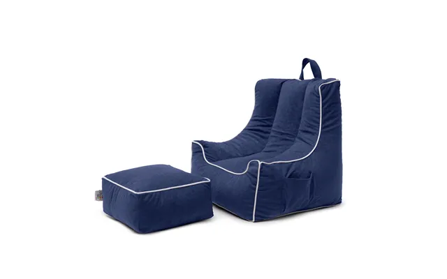 Kids Bean Bag Armchair With Footstool Indoor Beanbag Chair Gaming Kids Pouffes - Verona Midnight