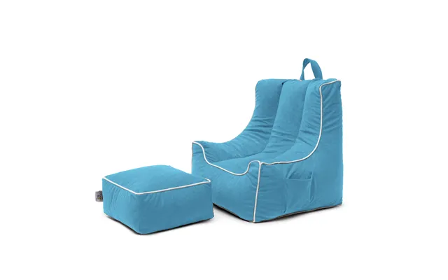 Kids Bean Bag Armchair With Footstool Indoor Beanbag Chair Gaming Kids Pouffes - Verona Teal