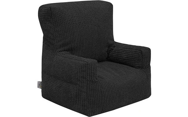 Kids Cord Bean Bag Armchair With Back Pocket Comfy Pouf Gaming Beanbags Chair - Black