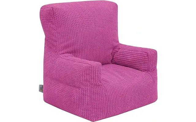 Kids Cord Bean Bag Armchair With Back Pocket Comfy Pouf Gaming Beanbags Chair - Pink