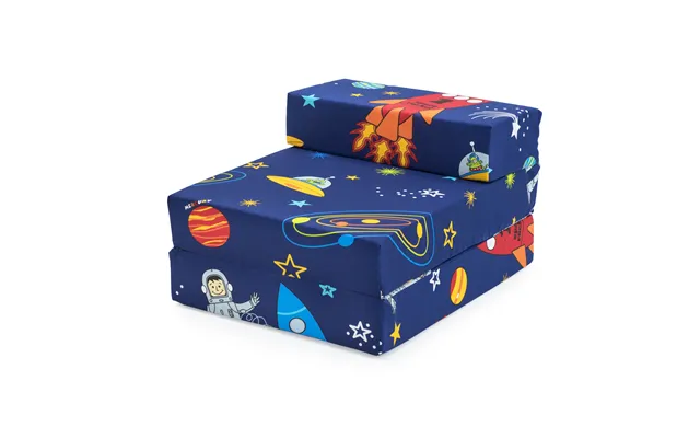 Kids Z Bed Kids Foldable Sofa Bed Guest Mattress Printed Chair Bed - Space Boy